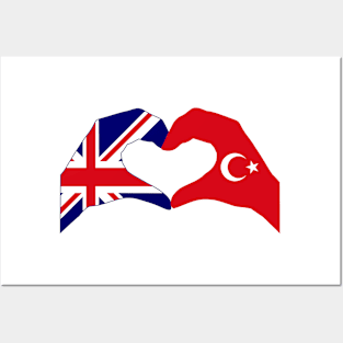 We Heart UK & Turkey Patriot Flag Series Posters and Art